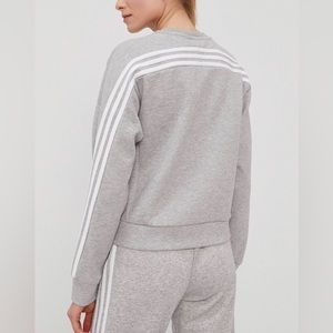 Adidas Sportswear Wrapped 3-Stripes Sweatshirt Grey White GJ5447